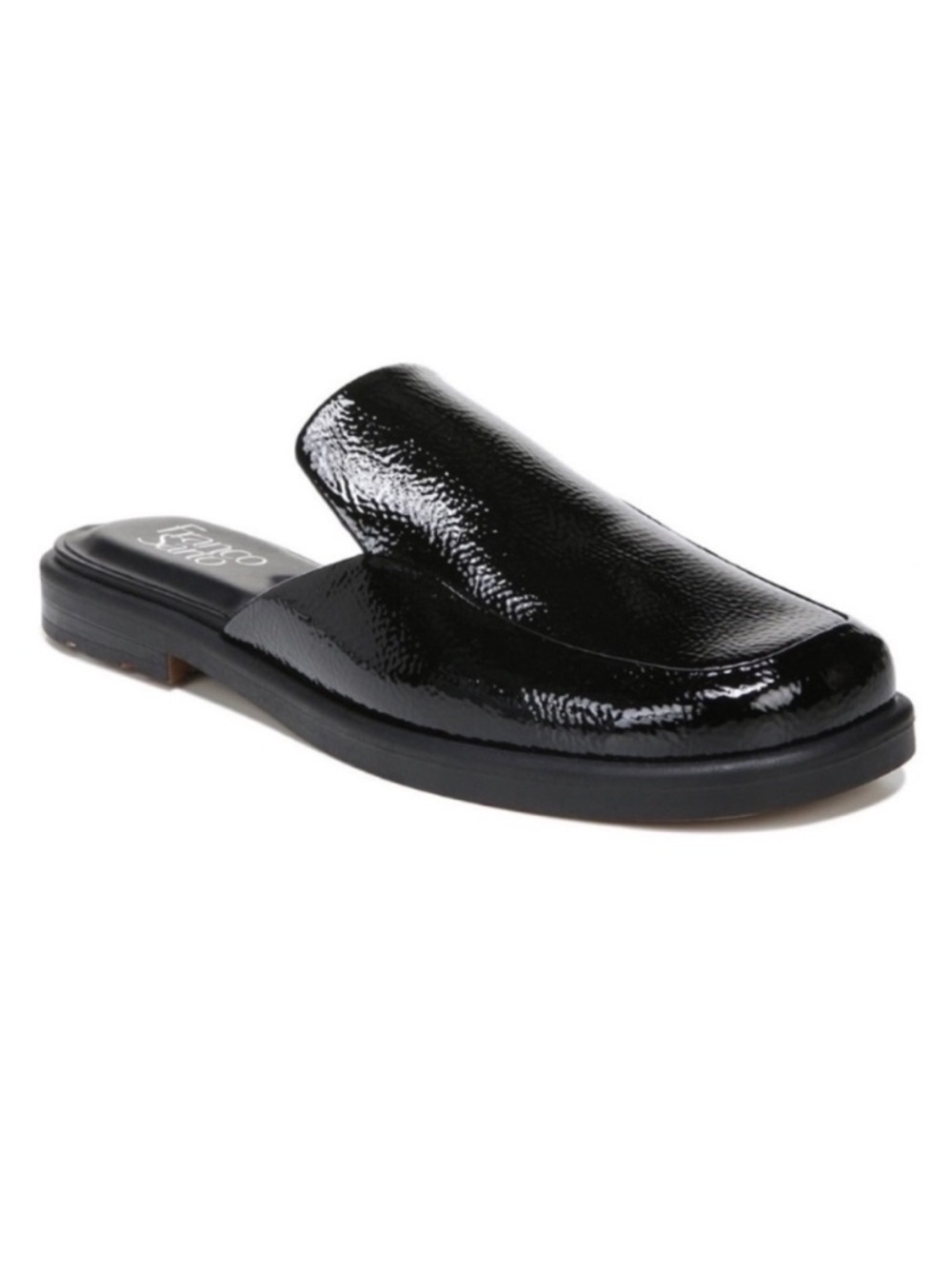 Franco Sarto Bocca Slide Patent Leather Slip On Flat Mules Shoes